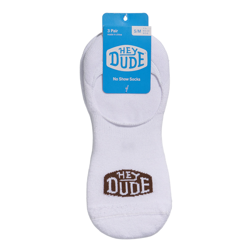 HEYDUDE No Show Sock 3 Pack - White - Image 2