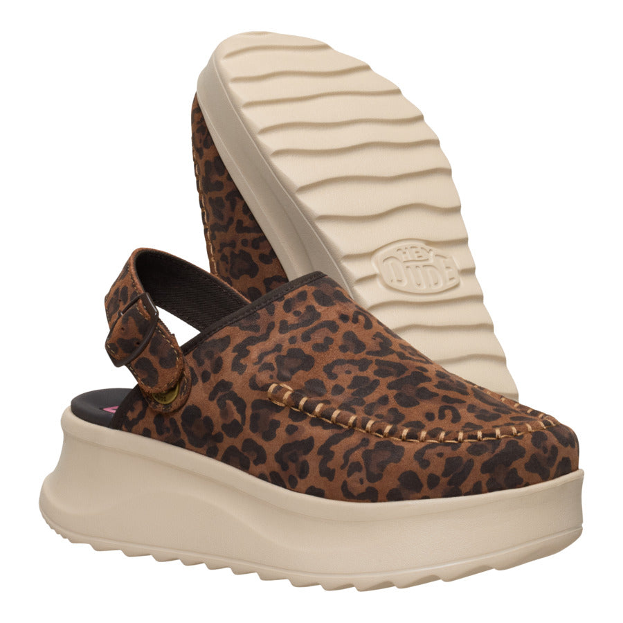 Delray Clog Suede - Brown Leopard - Image 4